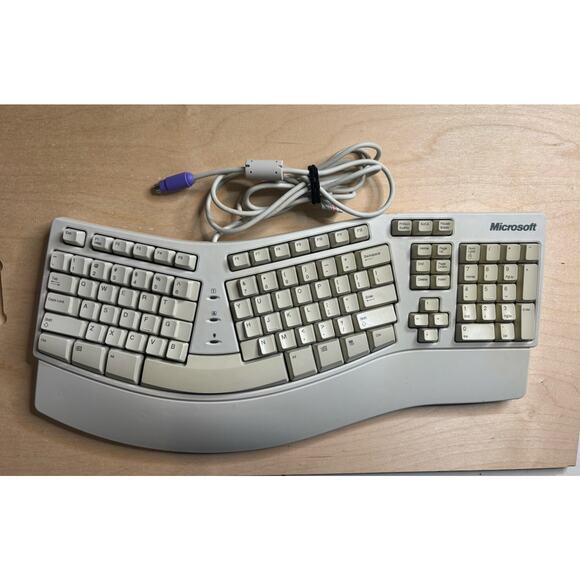 Microsoft Keyboard Natural Elite Ergonomic PS/2 X03-30785 E06401COMB Works